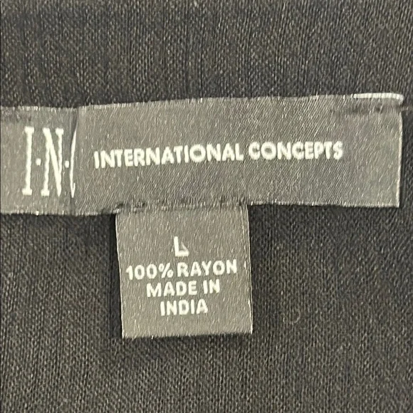 INC International Concepts Black Lace-Up Blouse - Picture 6 of 8